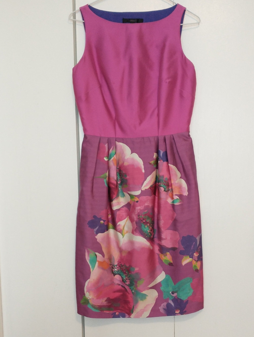 Coast Of London Sleeveless Pink Floral Sheath Dress UK6/US2